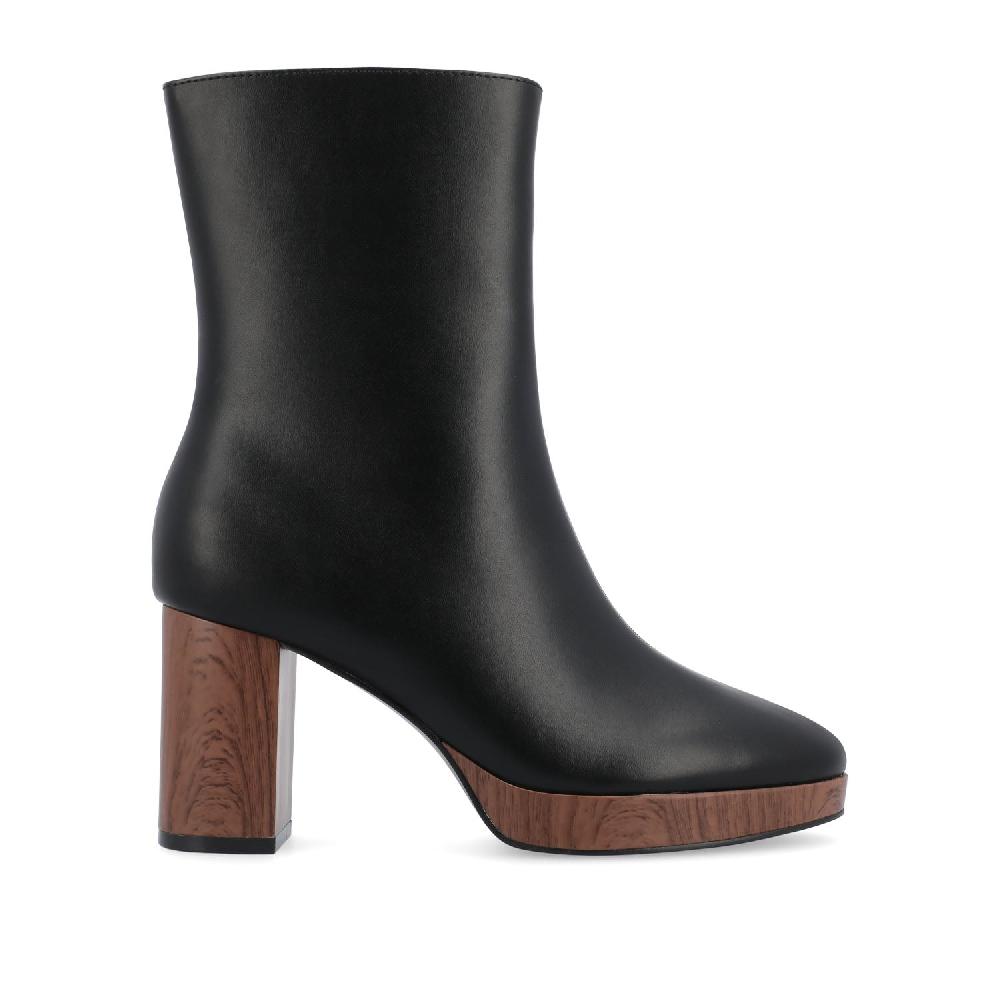 journee collection ROMER BLOCK HEEL BOOTIES IN WIDE Brown