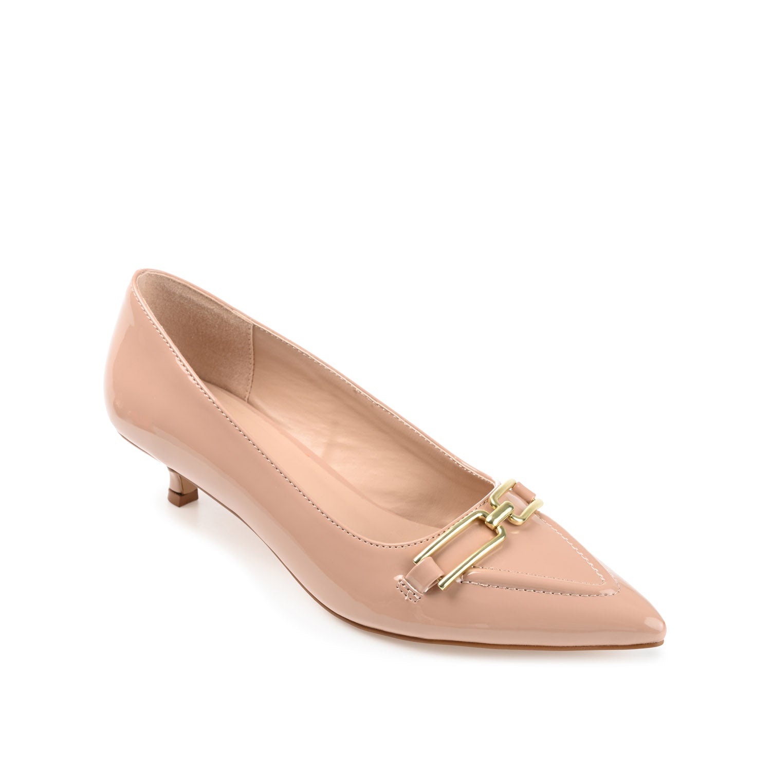 Journee Collection RUMI POINTED TOE KITTEN HEELS IN WIDE Blush