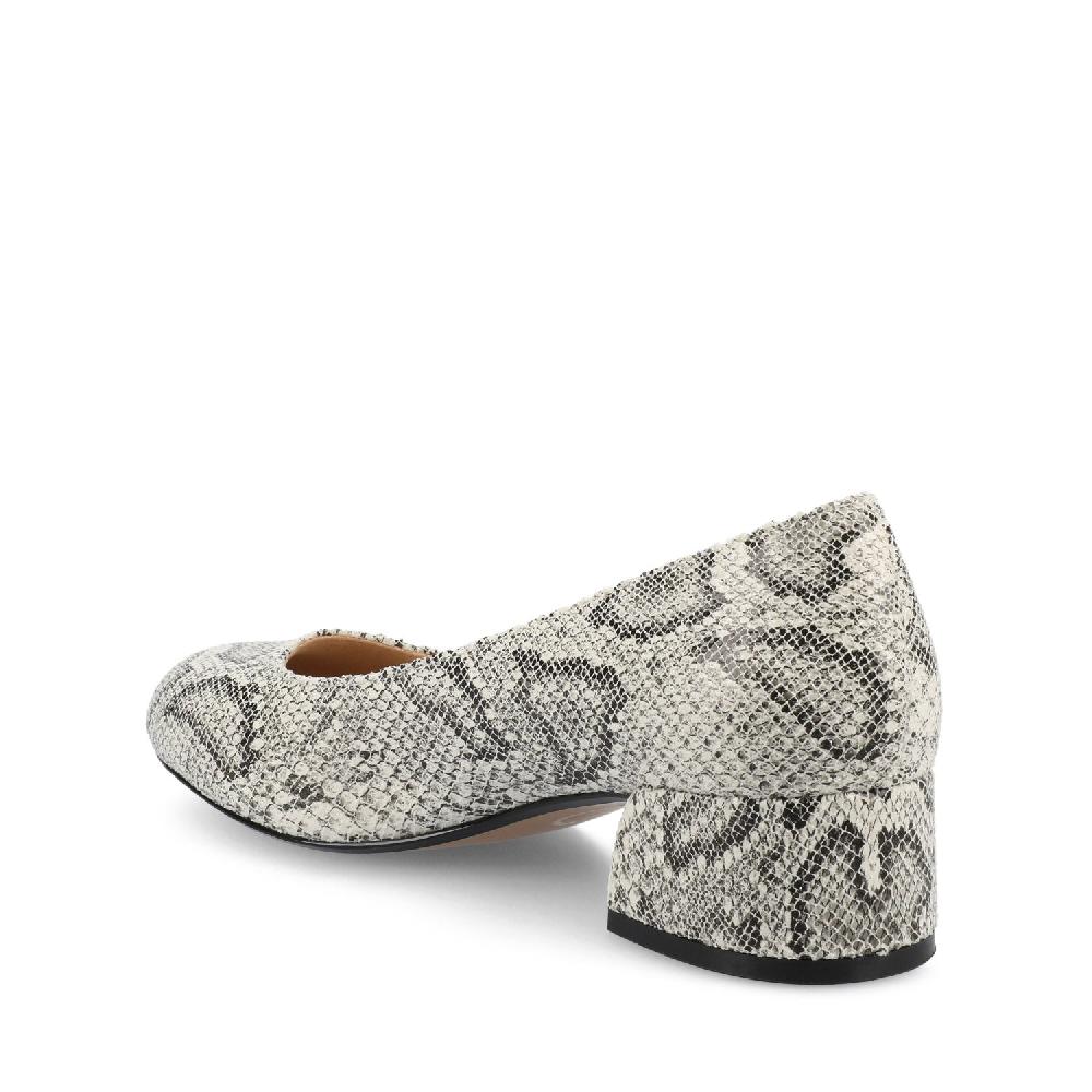 Journee Collection SAAR II FAUX LEATHER PUMP HEELS IN WIDE White PU