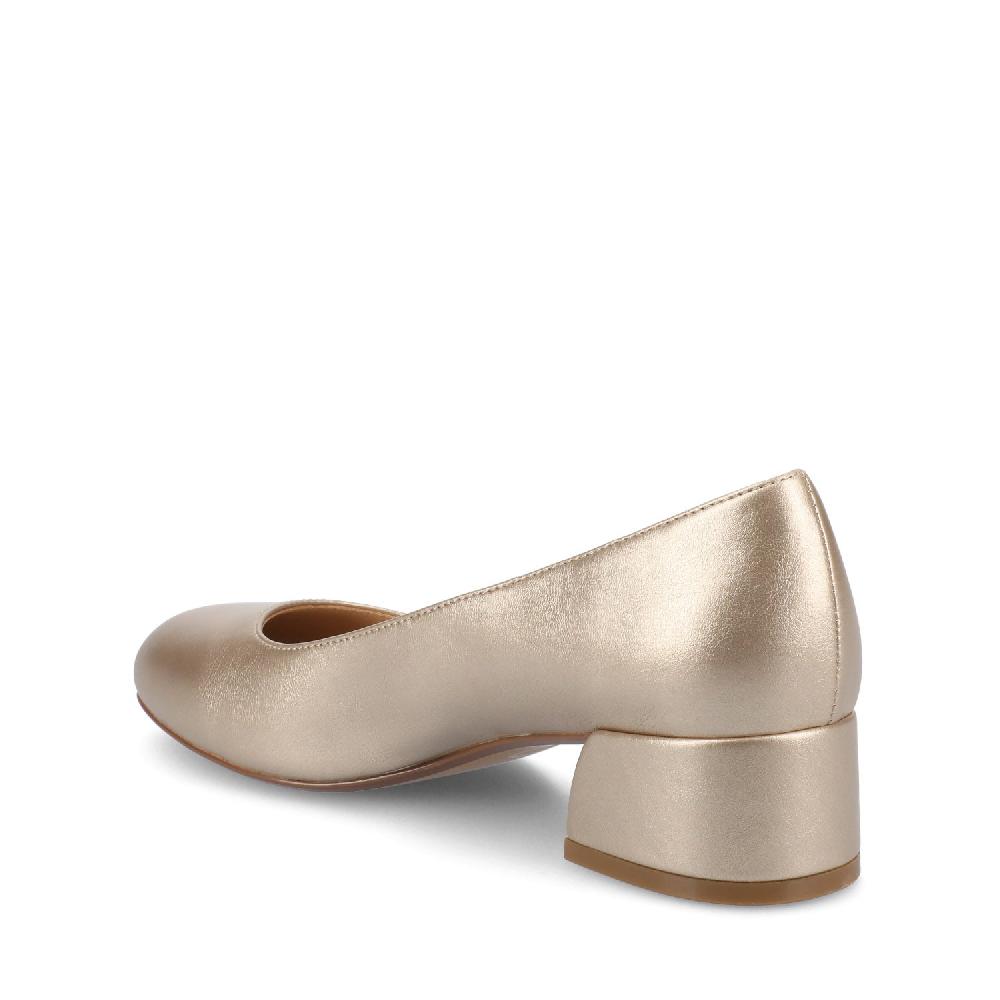 Journee Collection SAAR II LOW PUMP HEELS IN PATENT Gold PU