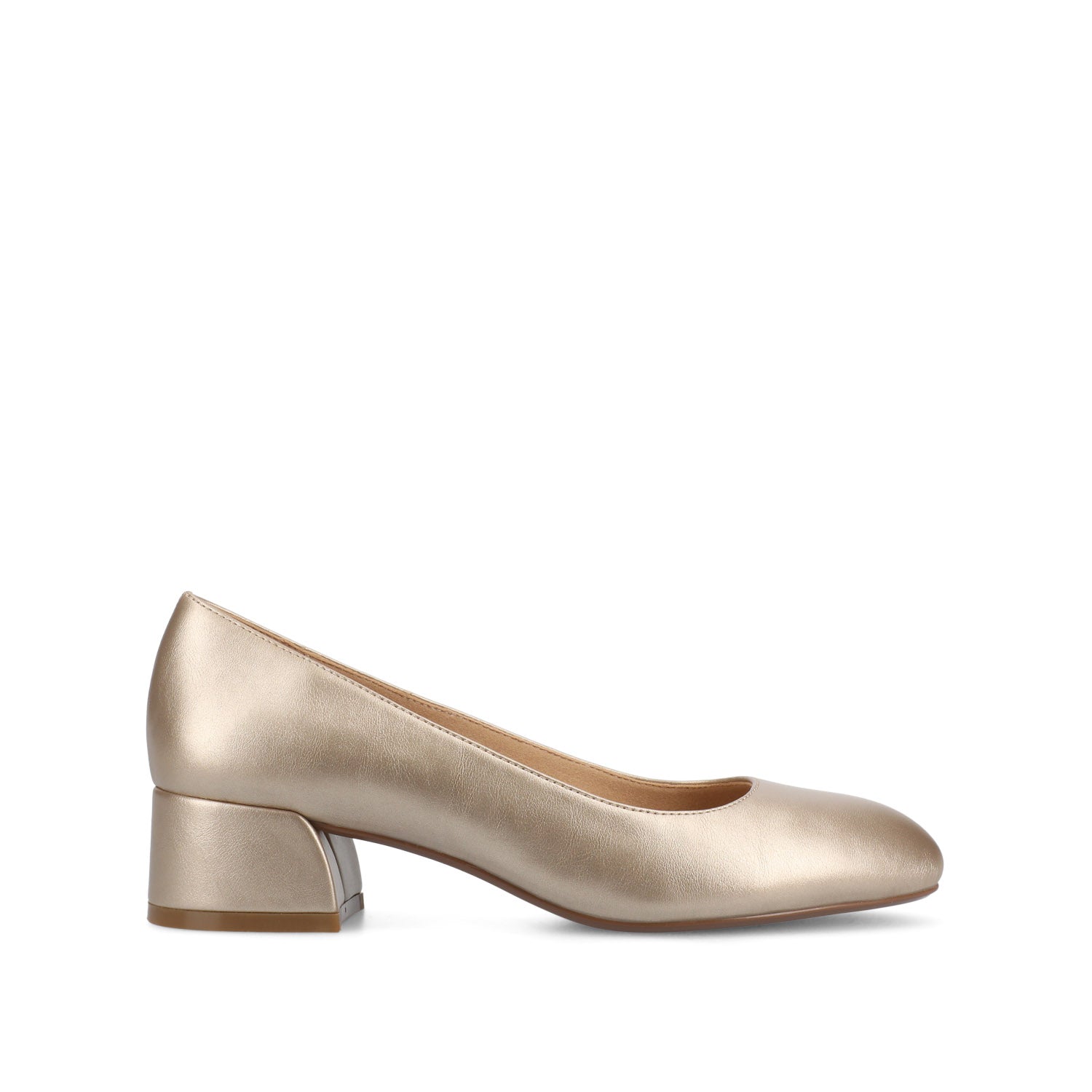 journee collection SAAR II LOW PUMP HEELS IN PATENT Gold PU