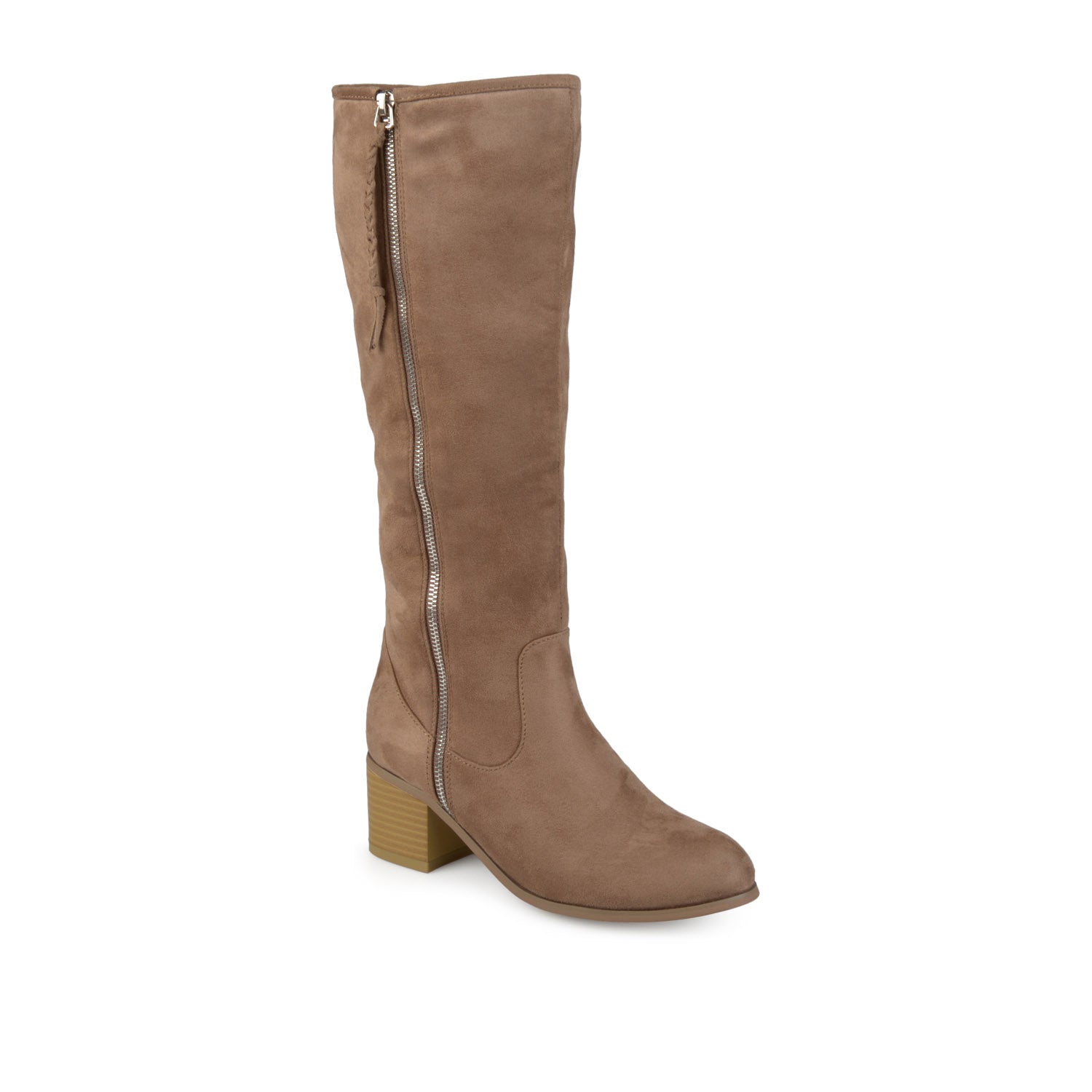 Journee Collection SANORA KNEE HIGH BOOTS IN FAUX SUEDE Brown