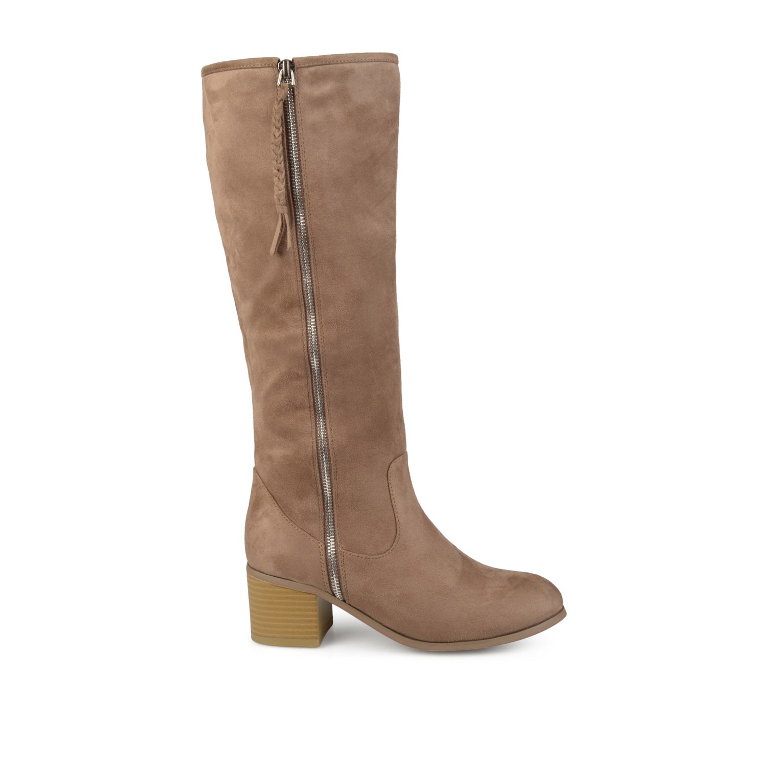 journee collection SANORA KNEE HIGH BOOTS IN FAUX SUEDE Brown