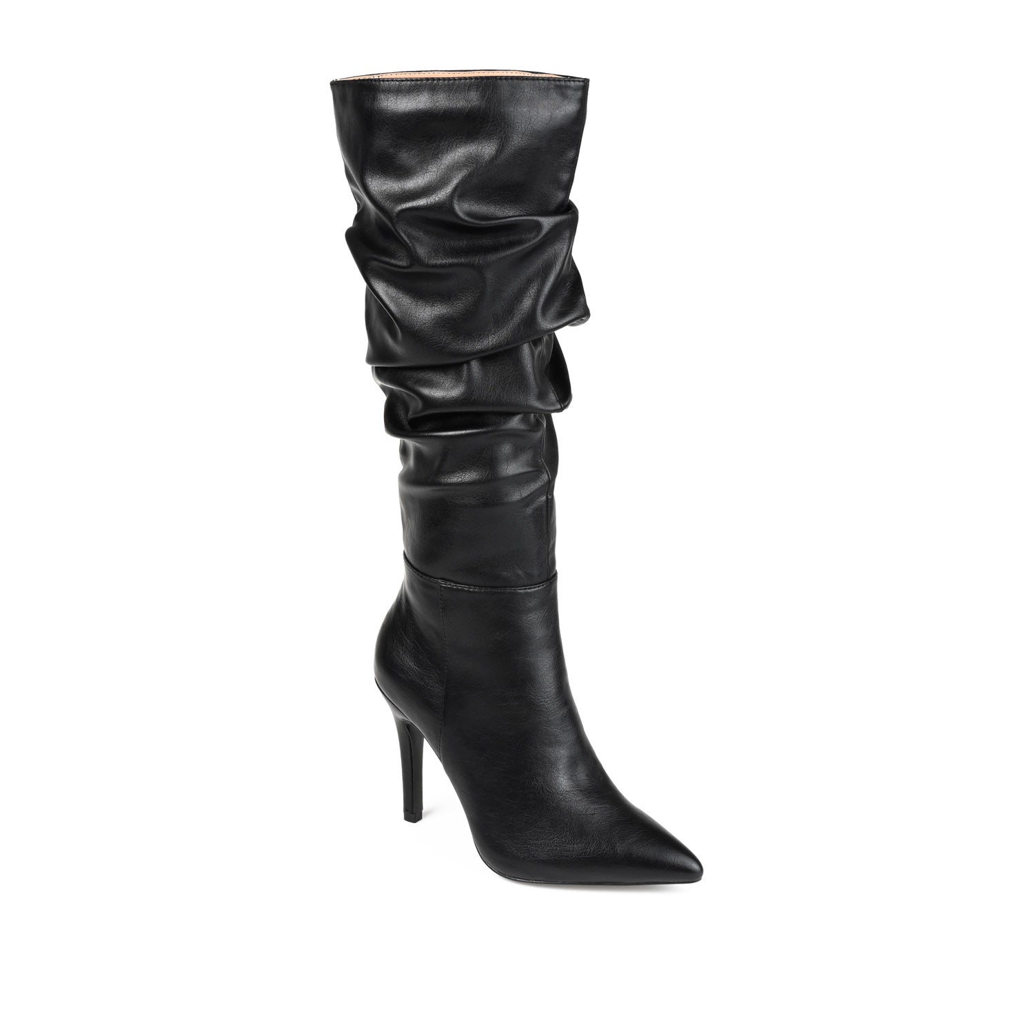 Journee Collection SARIE STILETTO HEELED BOOTS IN FAUX LEATHER Tan