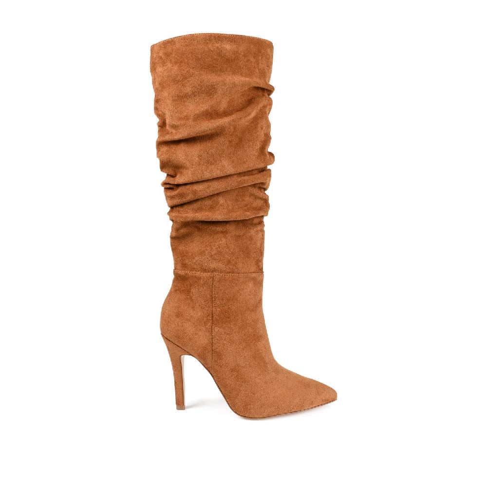 journee collection SARIE STILETTO HEELED BOOTS IN WIDE CALF Tan