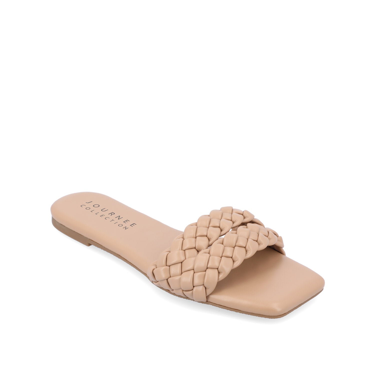 Journee Collection SAWYERR STATEMENT SLIDE SANDALS IN WIDE Beige