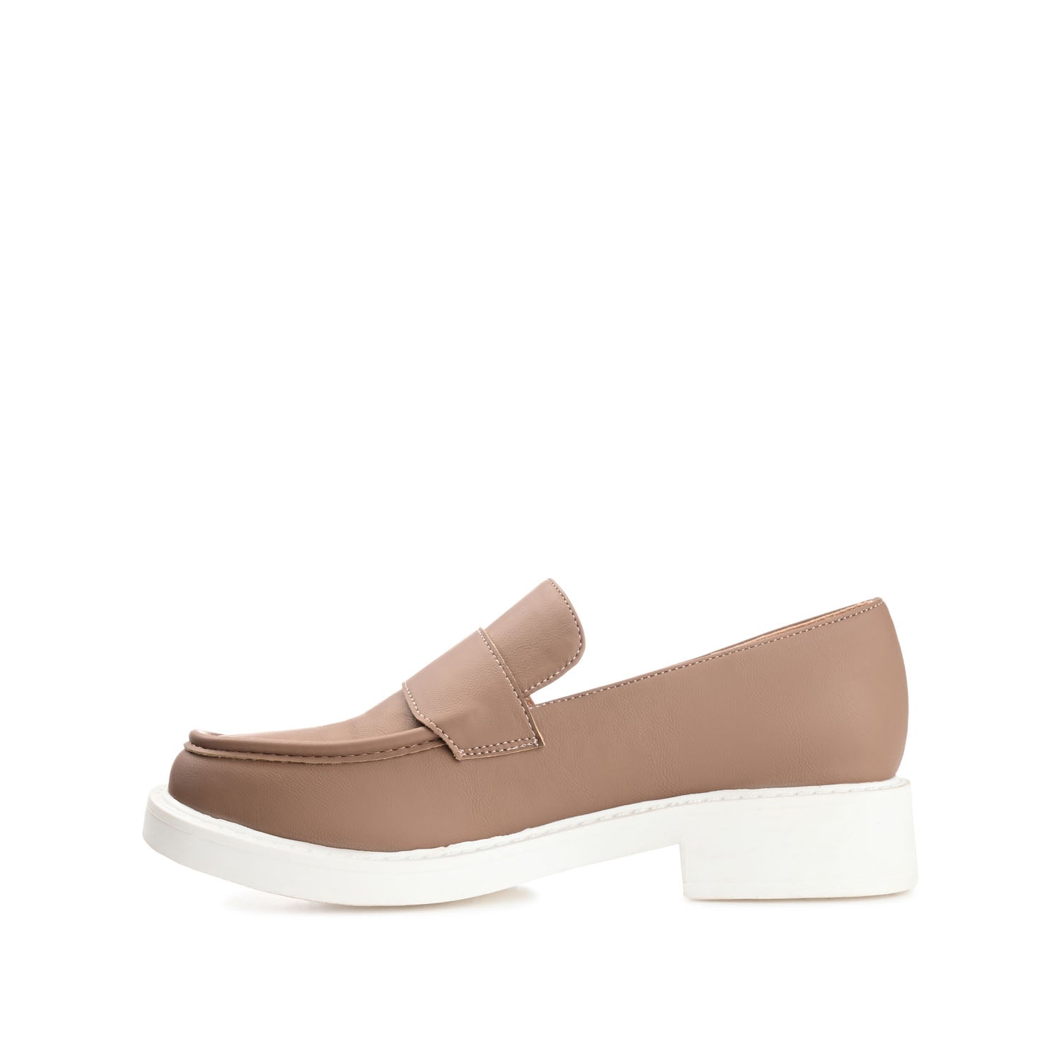 Journee Collection SAYDEE LOAFER FLATS IN FAUX LEATHER Bone