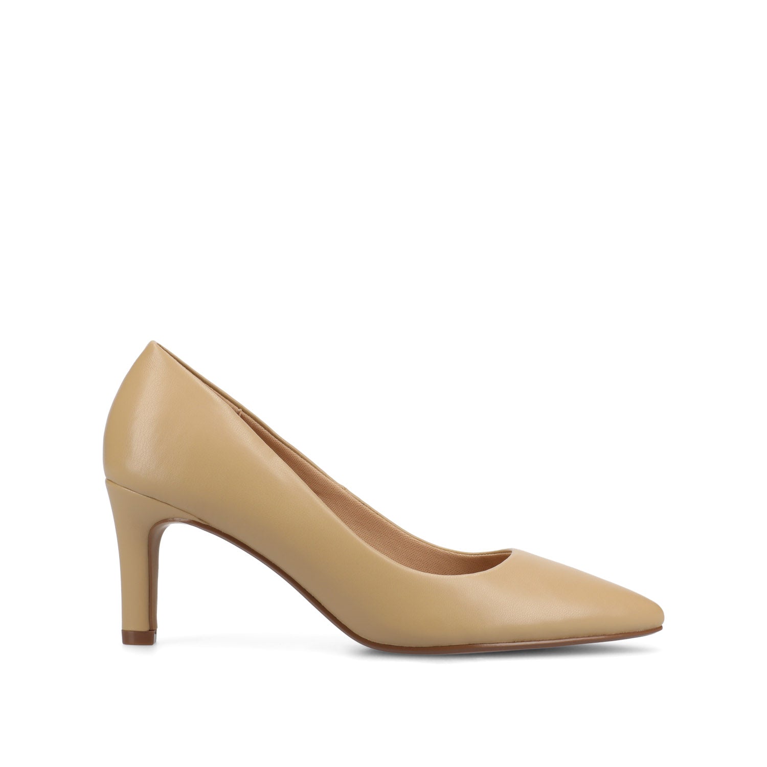 journee collection SCYLEE LEATHER STILETTO HEELS IN WIDE Champagne PU