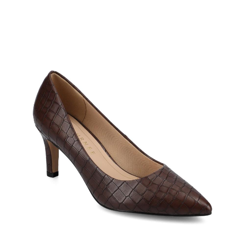 Journee Collection SCYLEE STILETTO PUMP HEELS Brown