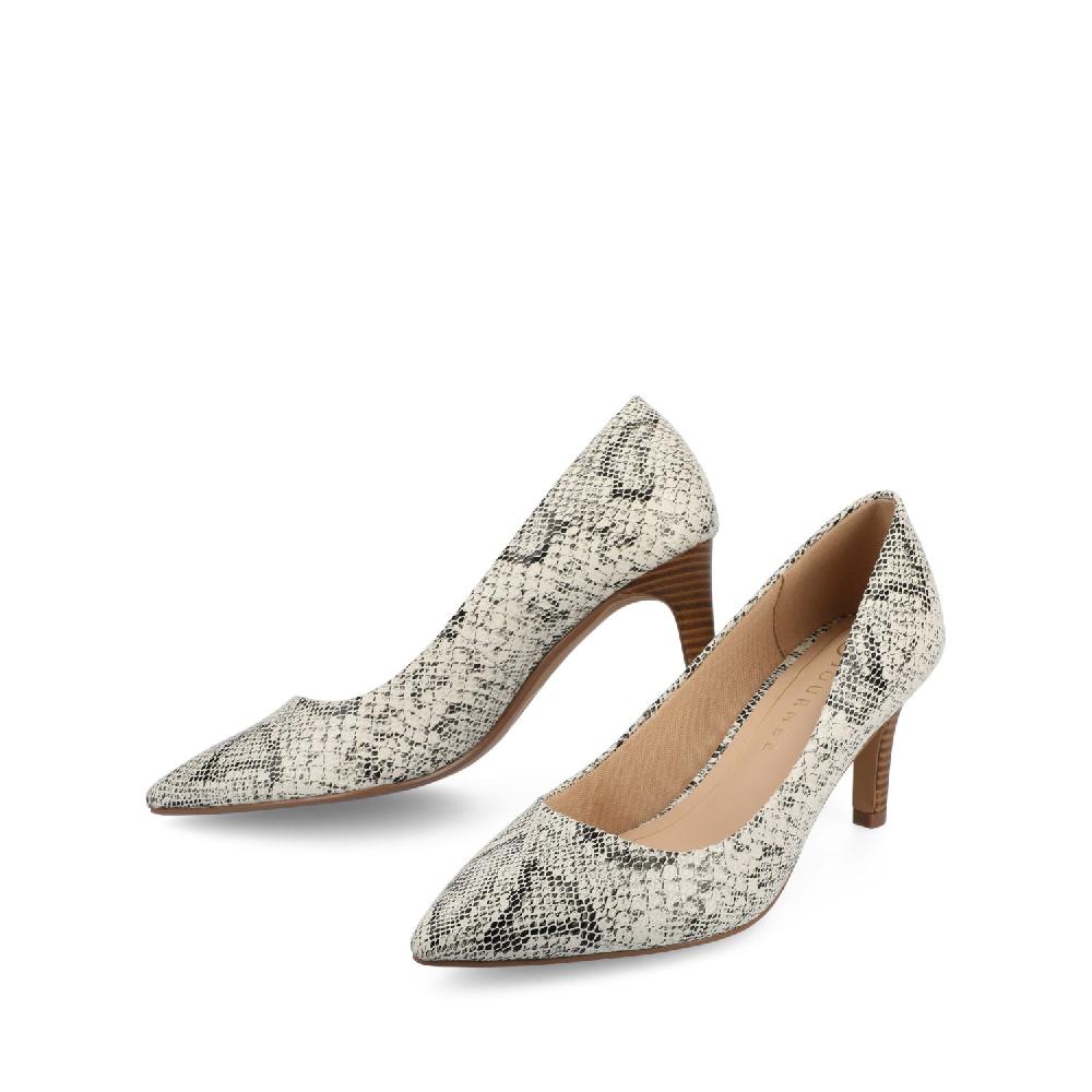 Journee Collection SCYLEE STILETTO PUMP HEELS IN FAUX LEATHER White PU