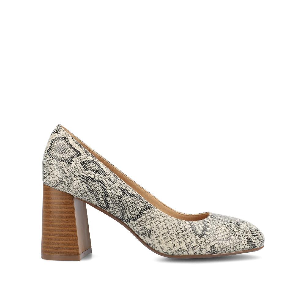 journee collection SERAPHINA BLOCK PUMP HEELS Bone Patent