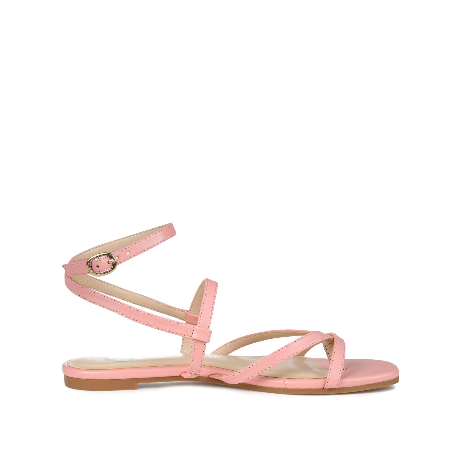 journee collection SERISSA CRISSCROSS SANDAL IN FAUX LEATHER Pink