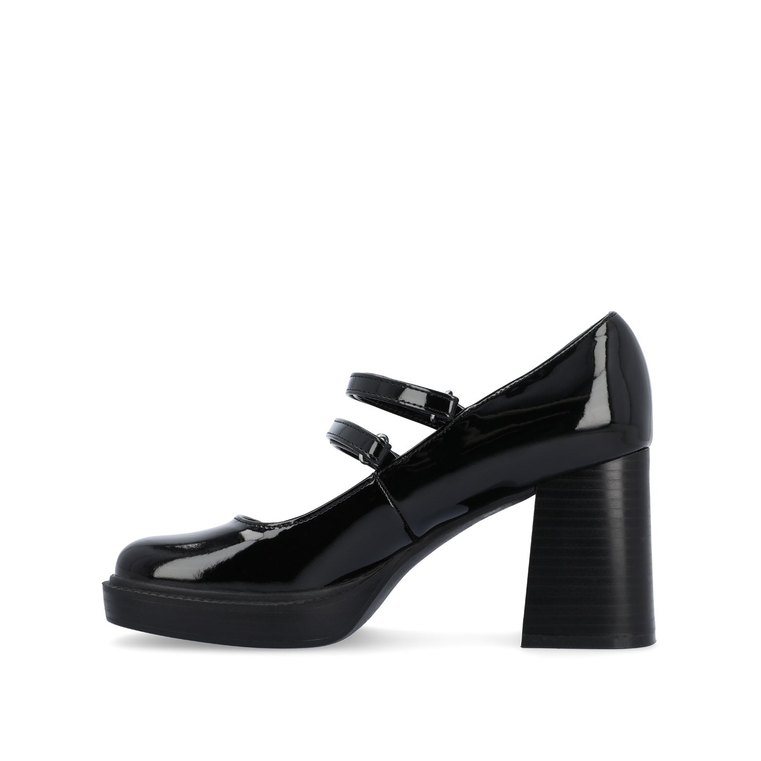 Journee Collection SHASTA MARY JANE PUMP HEELS IN PATENT Brown