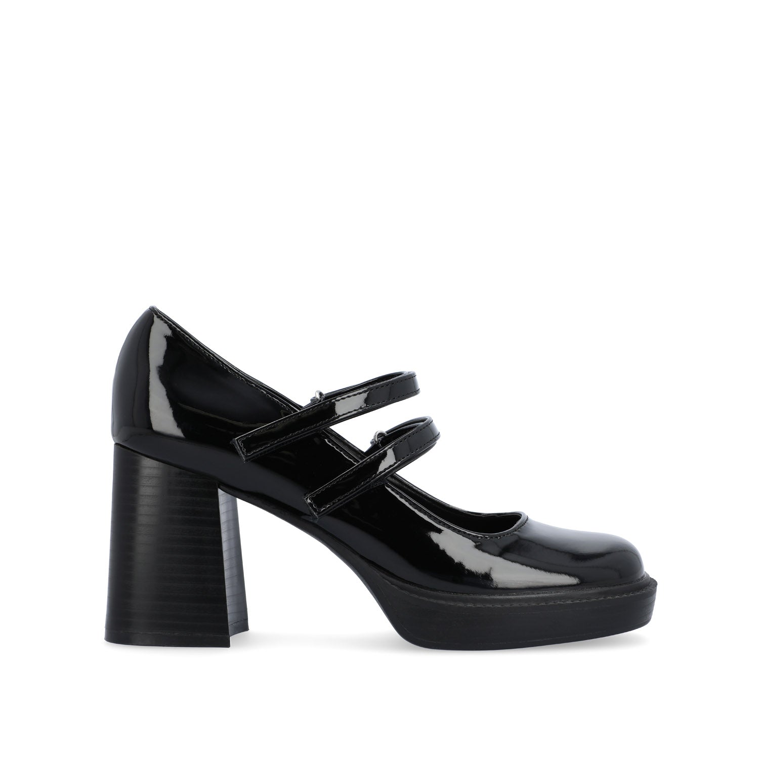 journee collection SHASTA MARY JANE PUMP HEELS IN PATENT Brown