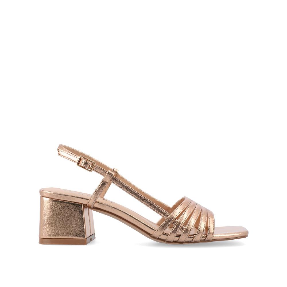 journee collection SHAYANA STRAPPY HEELS IN FAUX LEATHER Champagne PU