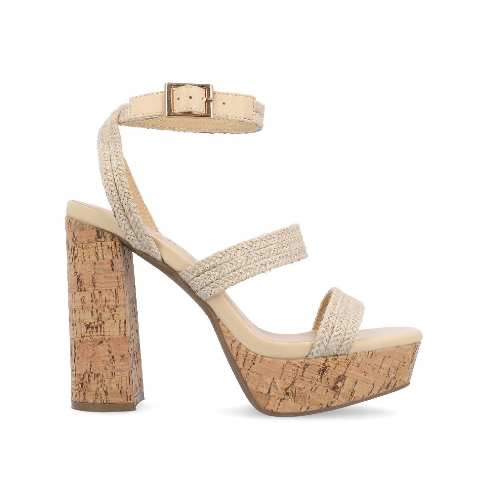 journee collection SIENNE HEELED SANDALS IN ROPE Natural