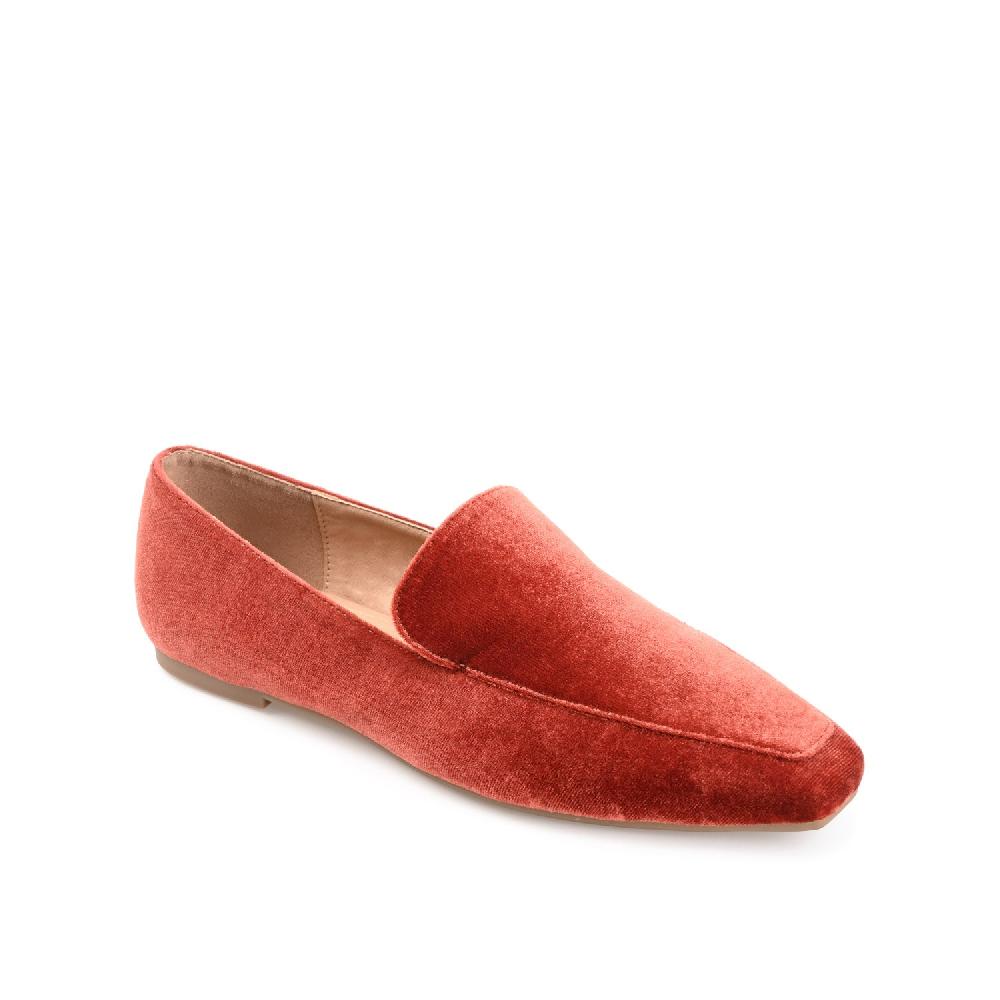Journee Collection SILAS SQUARE TOE LOAFER IN VELVET Nude