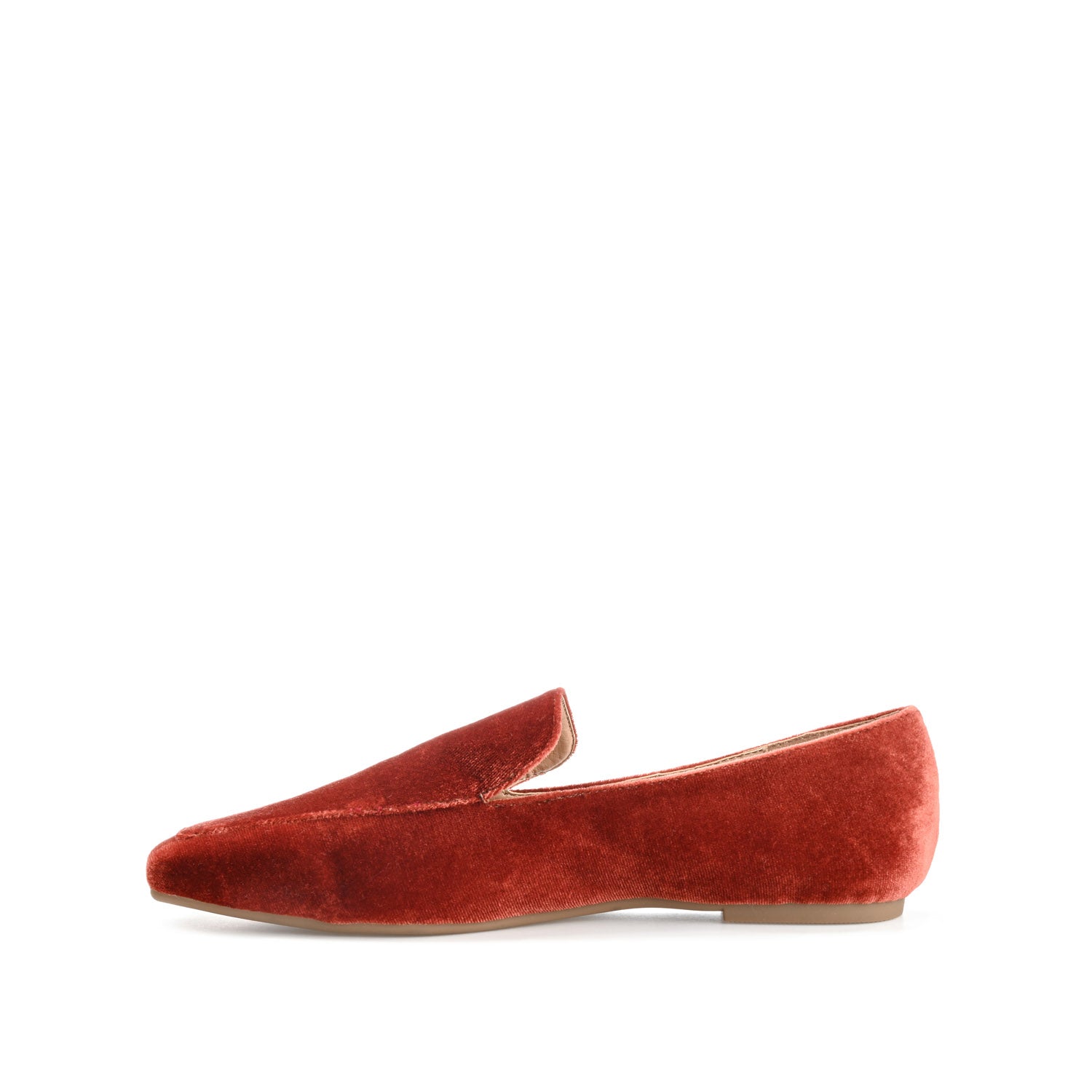 Journee Collection SILAS SQUARE TOE LOAFER IN VELVET Nude