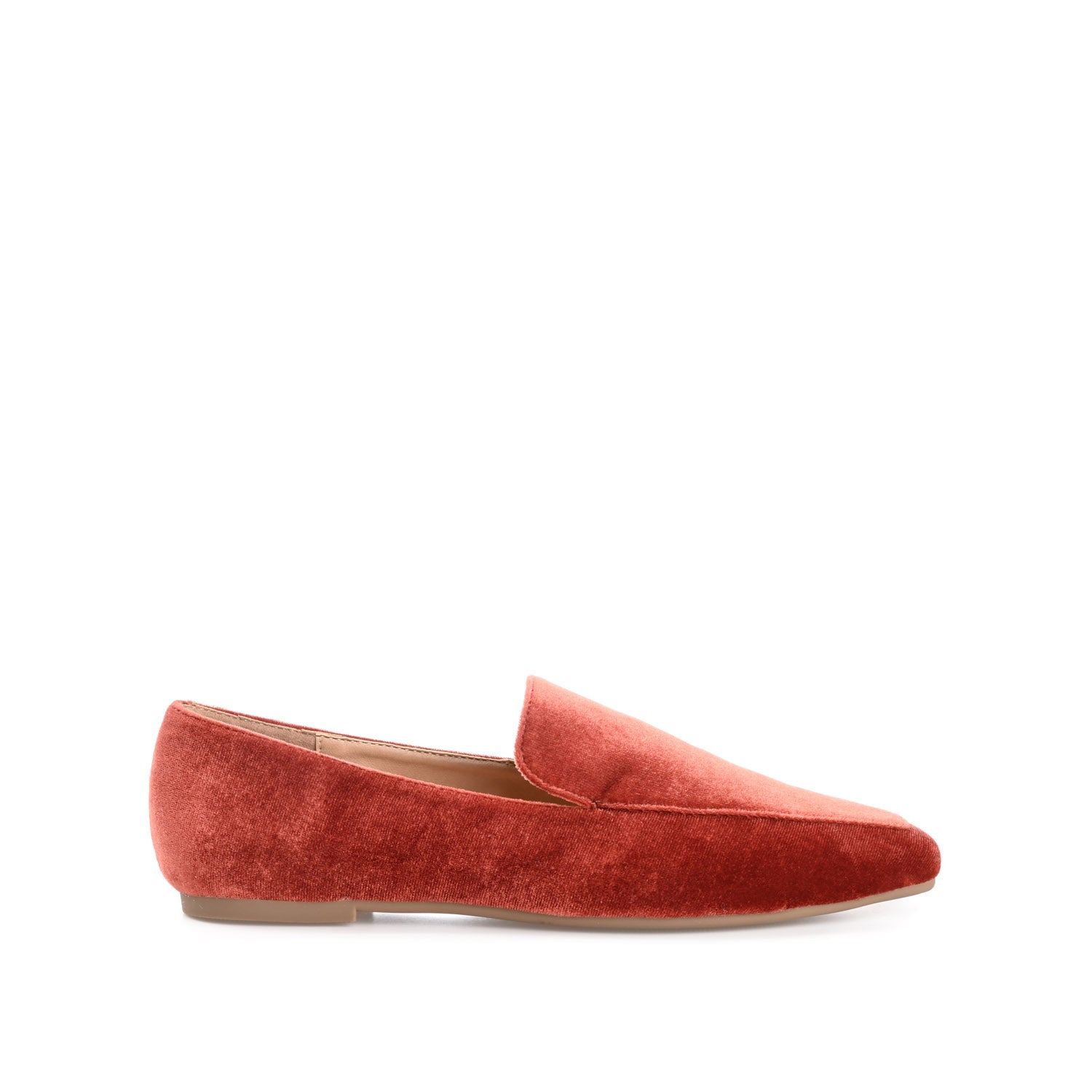 journee collection SILAS SQUARE TOE LOAFER IN VELVET Nude