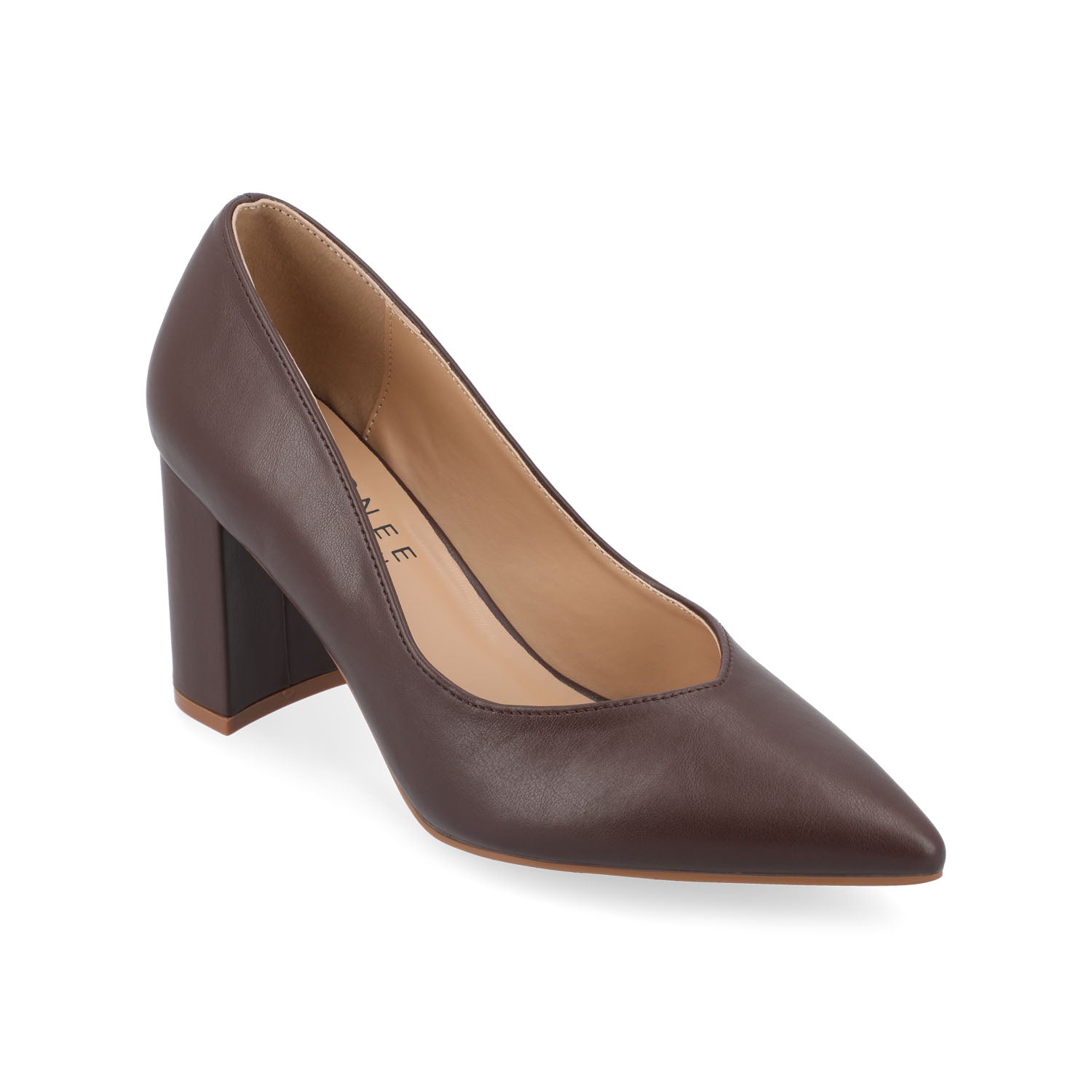 Journee Collection SIMONNE COOL SHADE PUMP HEELS IN WIDE Mahogany