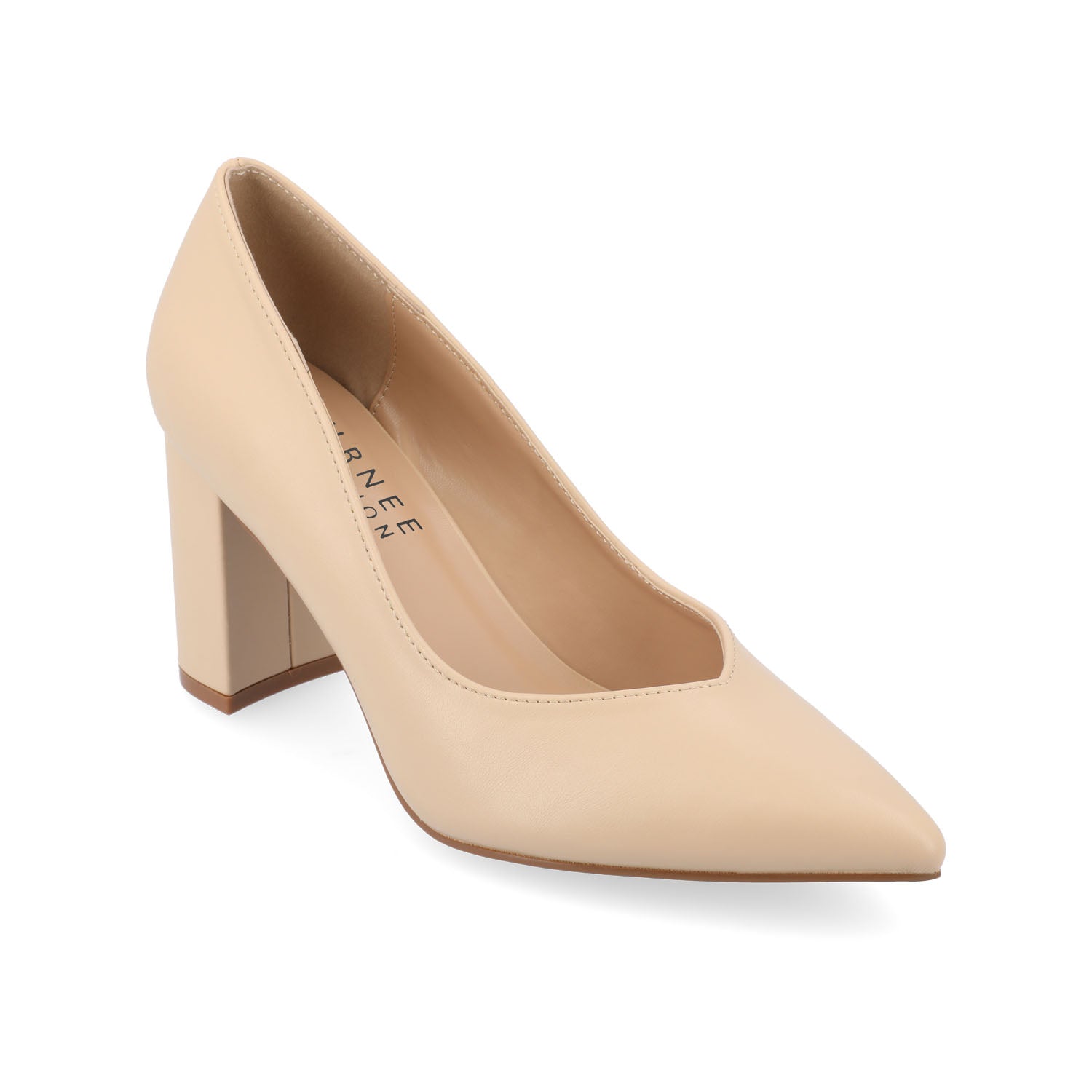 Journee Collection SIMONNE WARM SHADE PUMP HEELS IN NARROW Cream