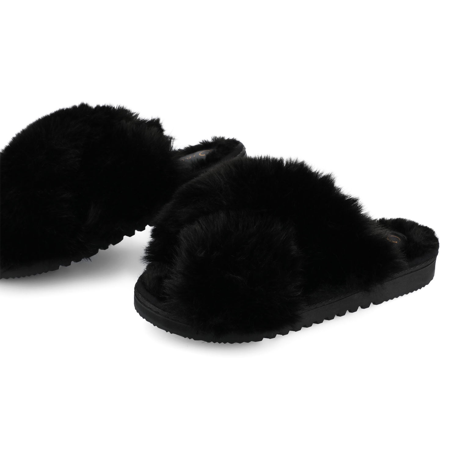 Journee Collection SKYLAH SLIPPERS IN FAUX FUR Pink Faux Fur