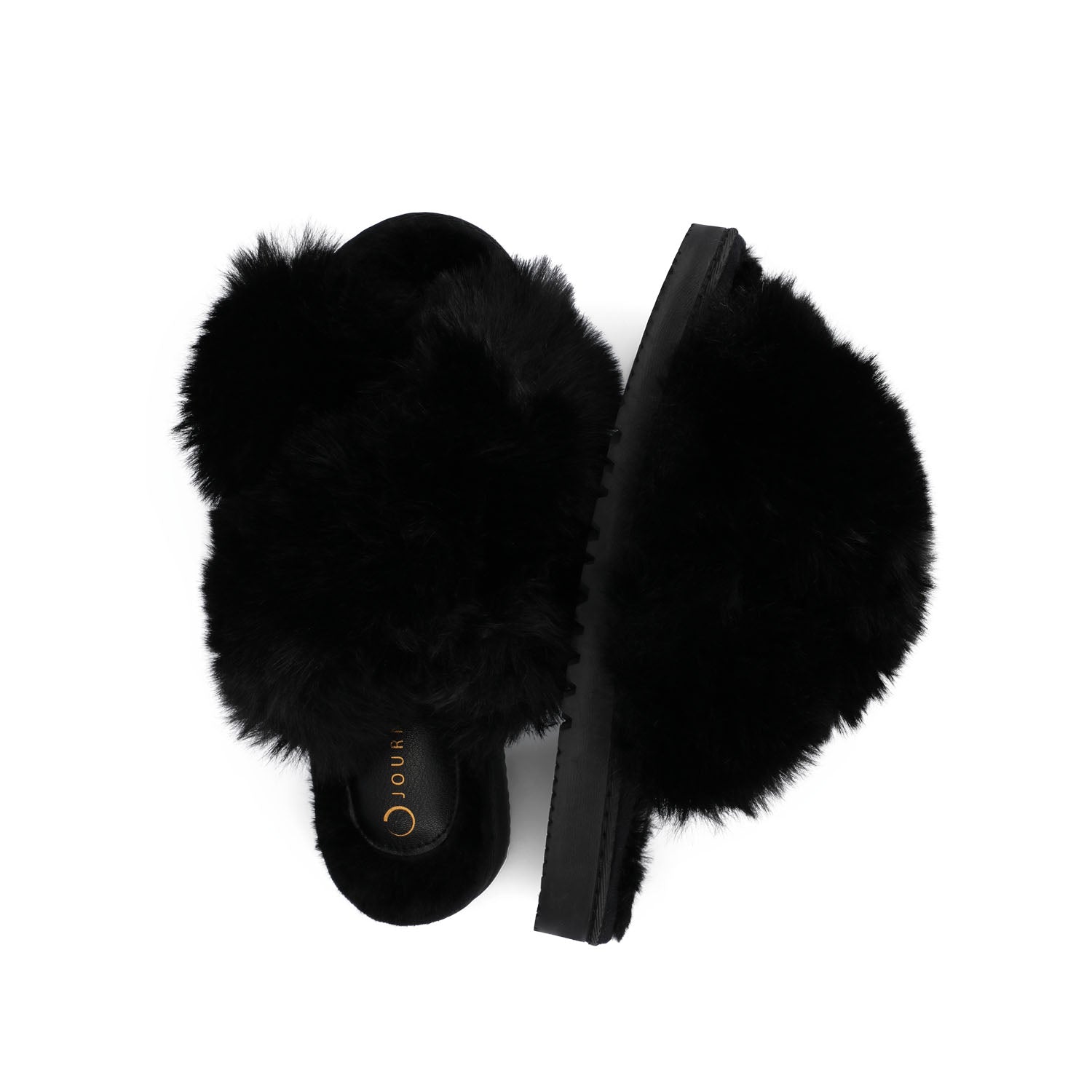 Journee Collection SKYLAH SLIPPERS IN FAUX FUR Pink Faux Fur