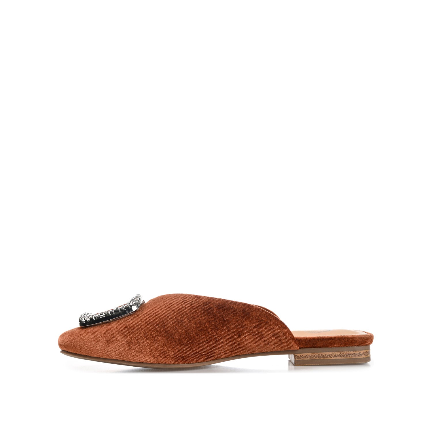Journee Collection SONNIA DRESSY MULE FLATS IN VELVET Brown