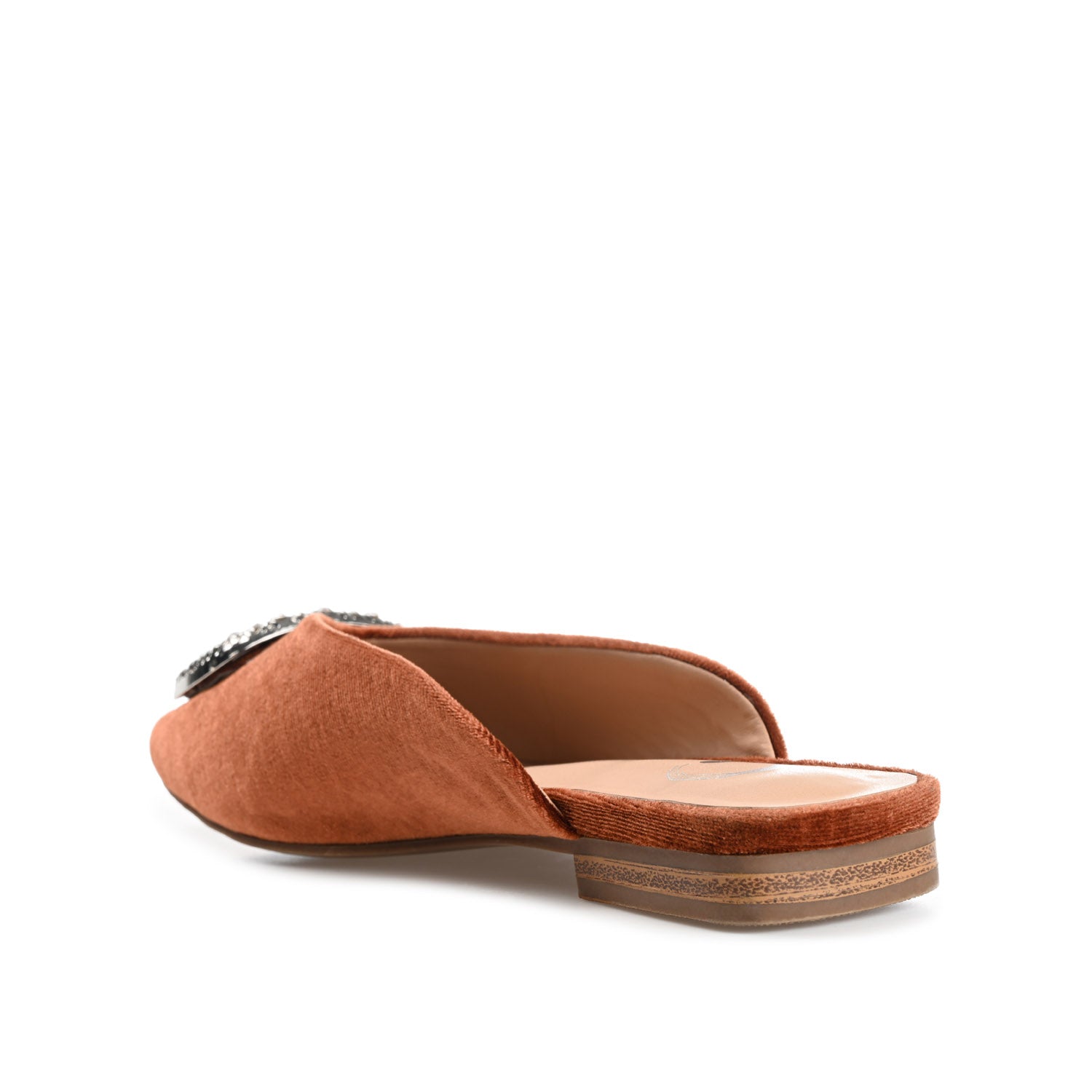 Journee Collection SONNIA DRESSY MULE FLATS IN VELVET Brown