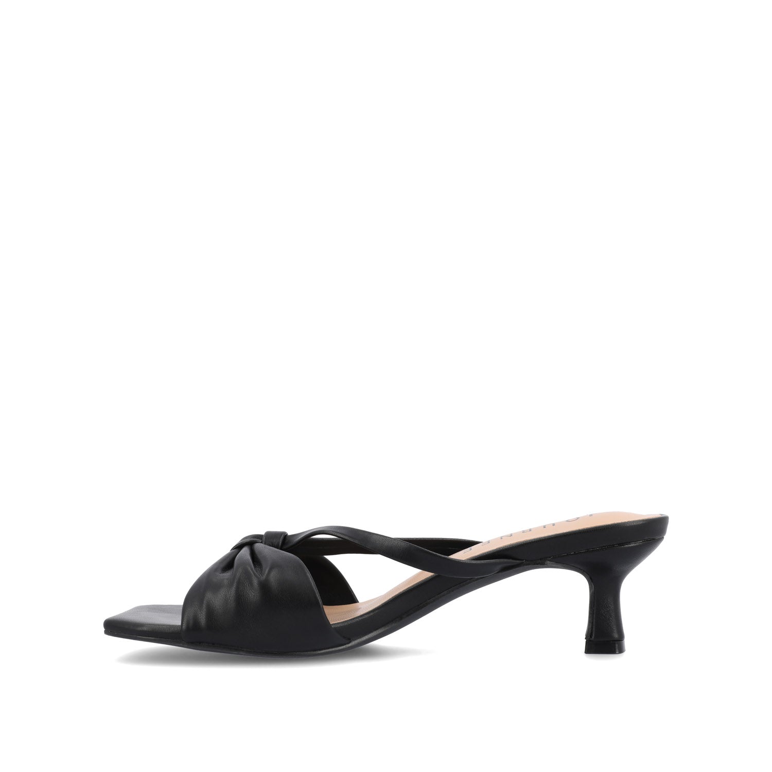Journee Collection STARLING FAUX LEATHER KITTEN HEELS IN WIDE Black