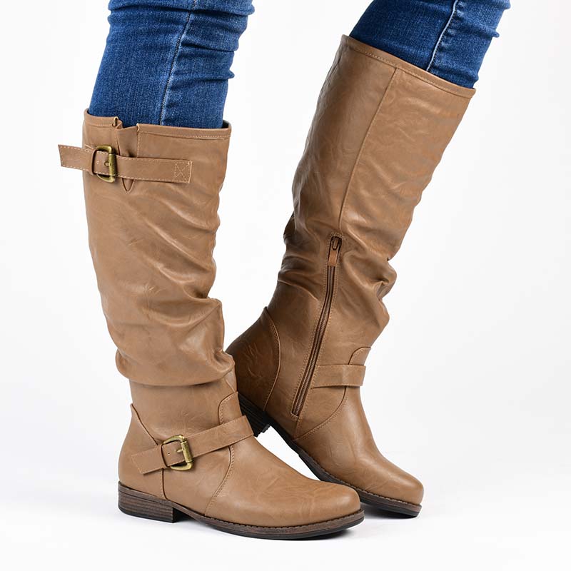 Journee Collection STORMY RIDING BOOTS IN WIDE CALF Black