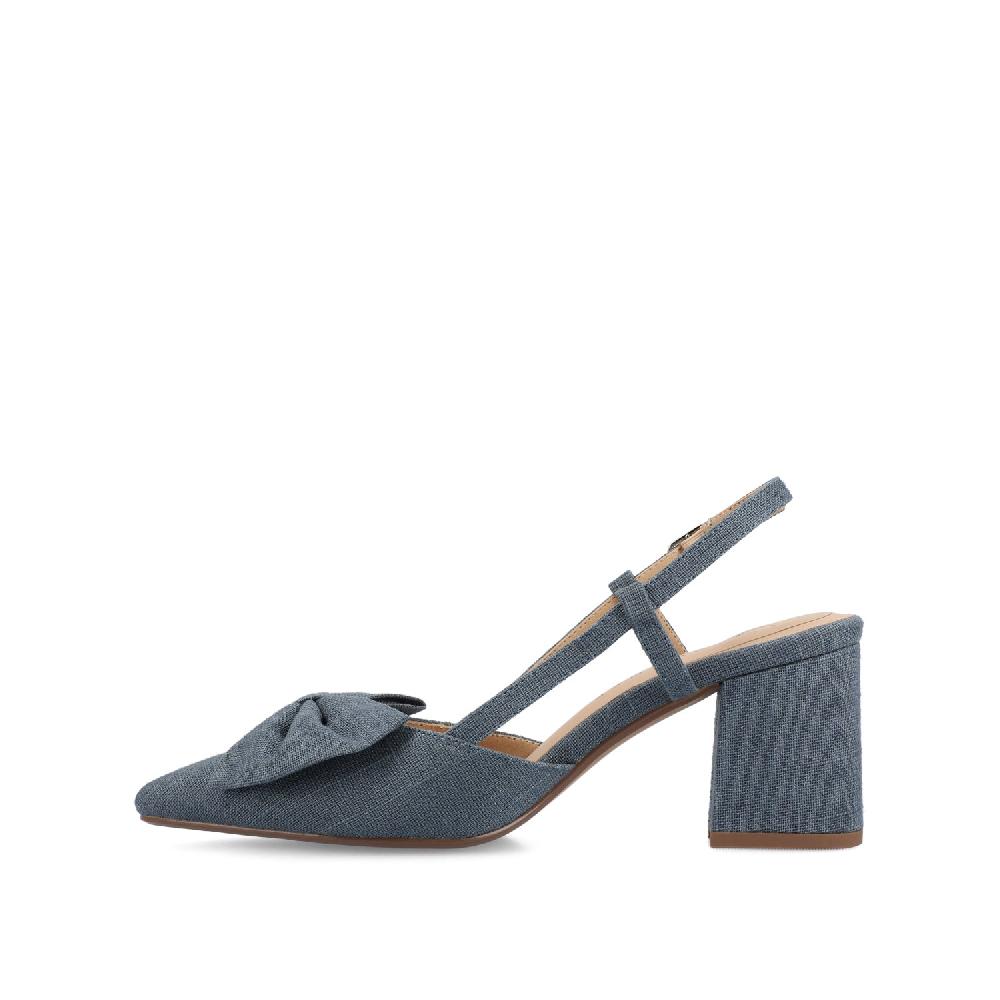 Journee Collection TAILYNN SLINGBACK BLOCK HEELS IN STATEMENT IN WIDE Denim