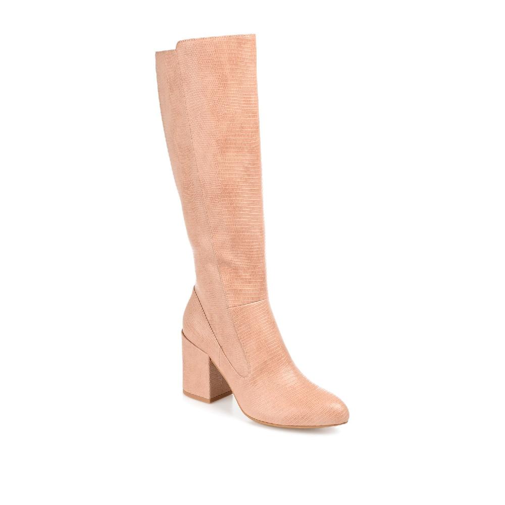Journee Collection TAVIA KNEE-HIGH BOOTS IN WIDE CALF White Lizard