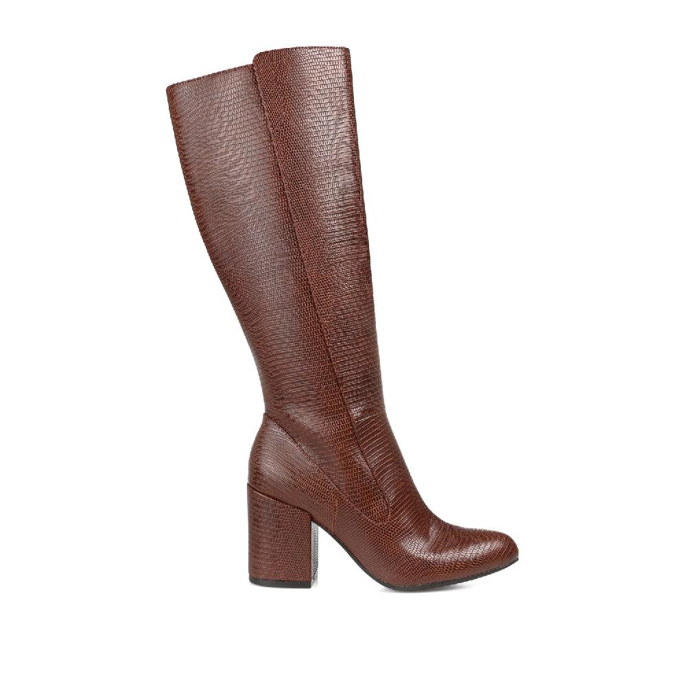 journee collection TAVIA KNEE-HIGH BOOTS IN X-WIDE CALF White Lizard