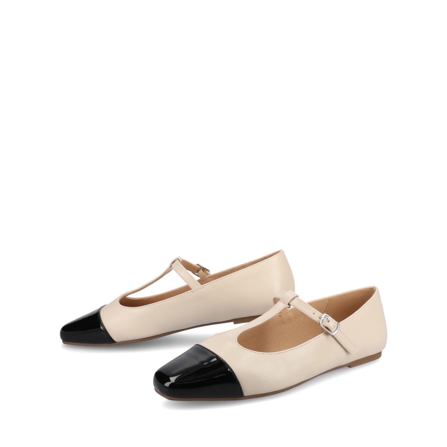 Journee Collection THEAH T-STRAP BALLET FLATS Champagne