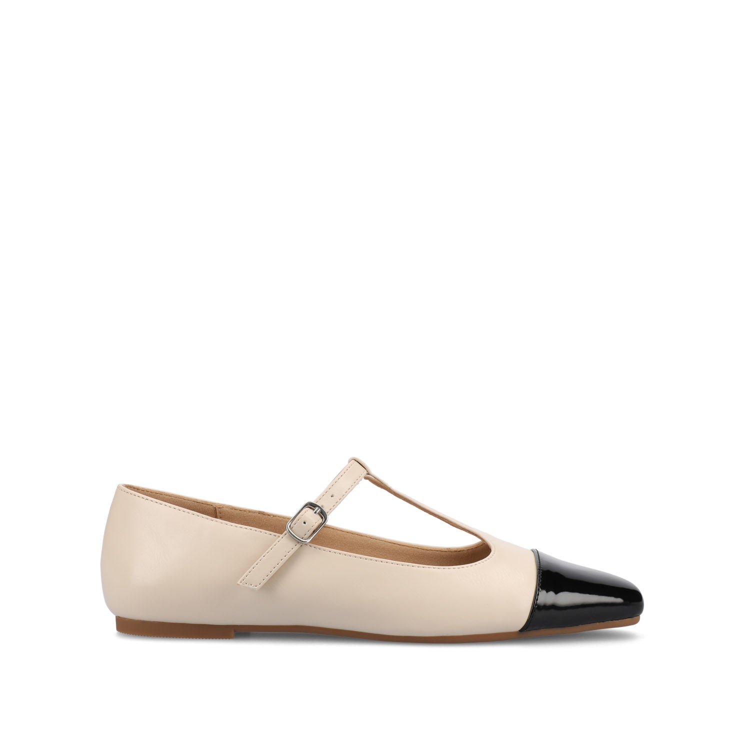 journee collection THEAH T-STRAP BALLET FLATS Champagne