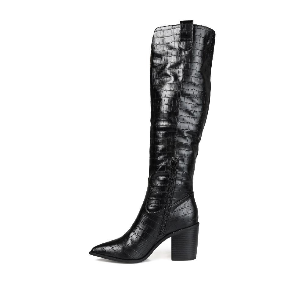 Journee Collection THERESE BOOTS IN WIDE WIDTH (FOOTBED) Bone Croco