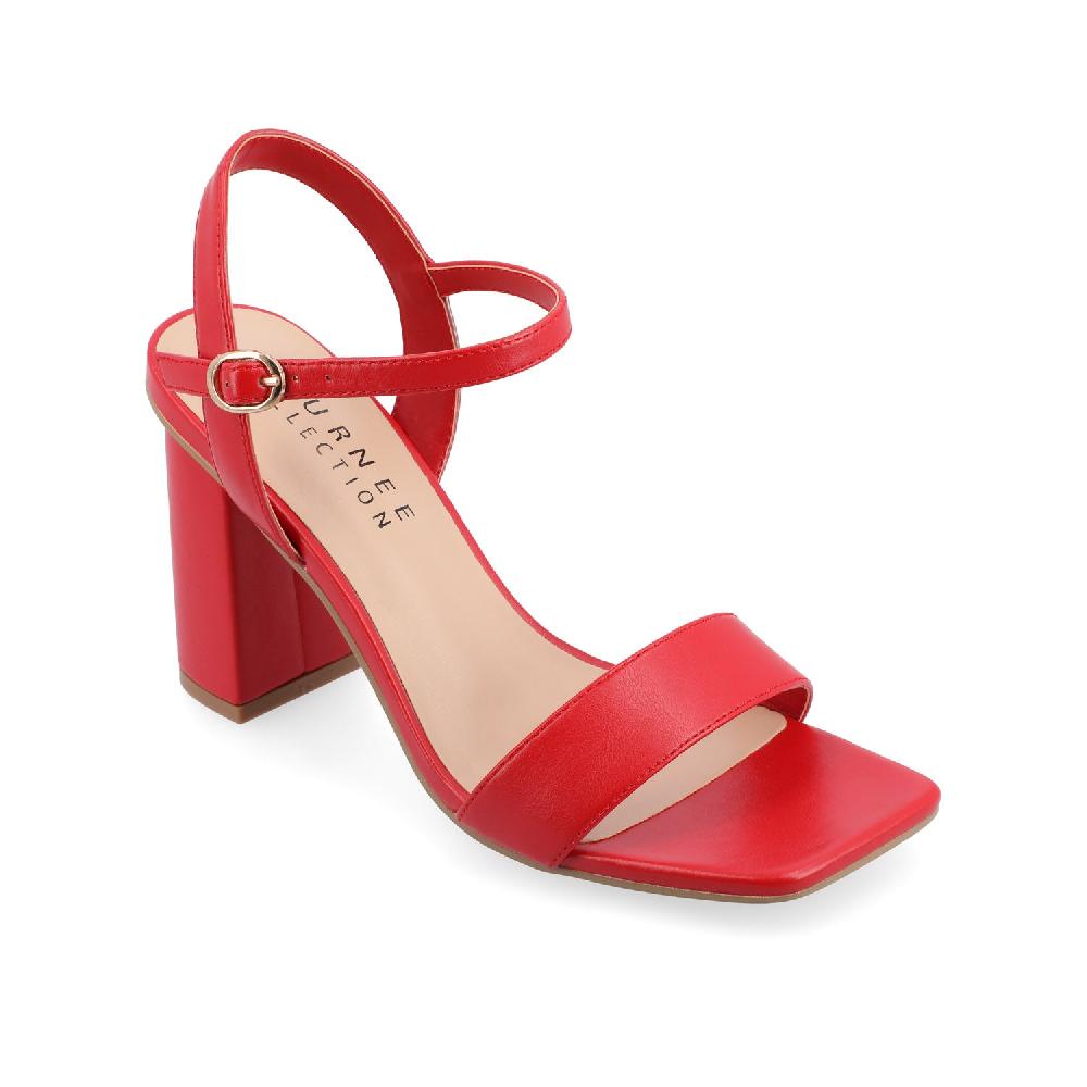 Journee Collection TIVONA STRAPPY BLOCK HEELS IN STATEMENT Red