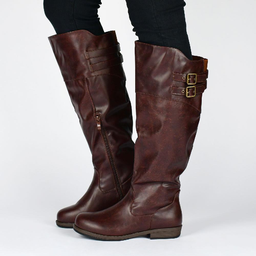 Journee Collection TORI RIDING BOOTS IN WIDE CALF Brown