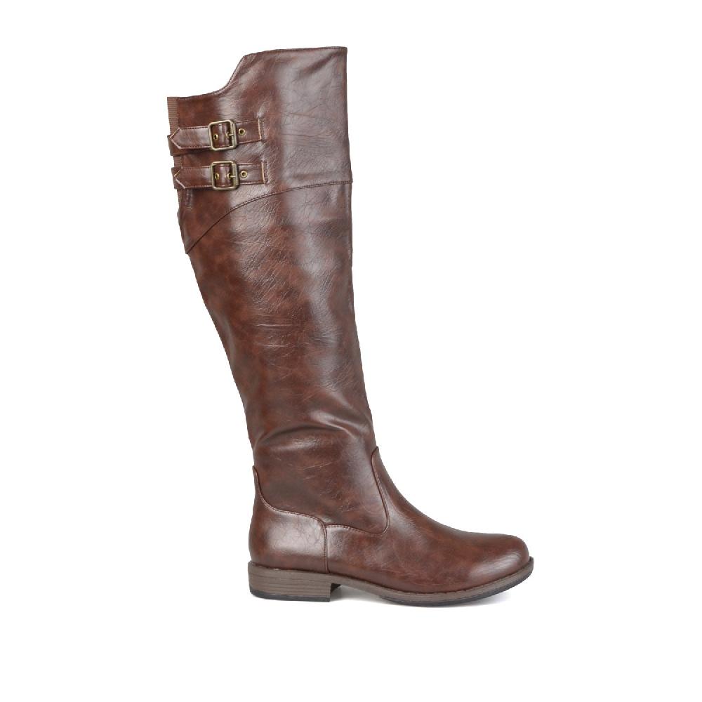 journee collection TORI RIDING BOOTS IN X-WIDE CALF Brown