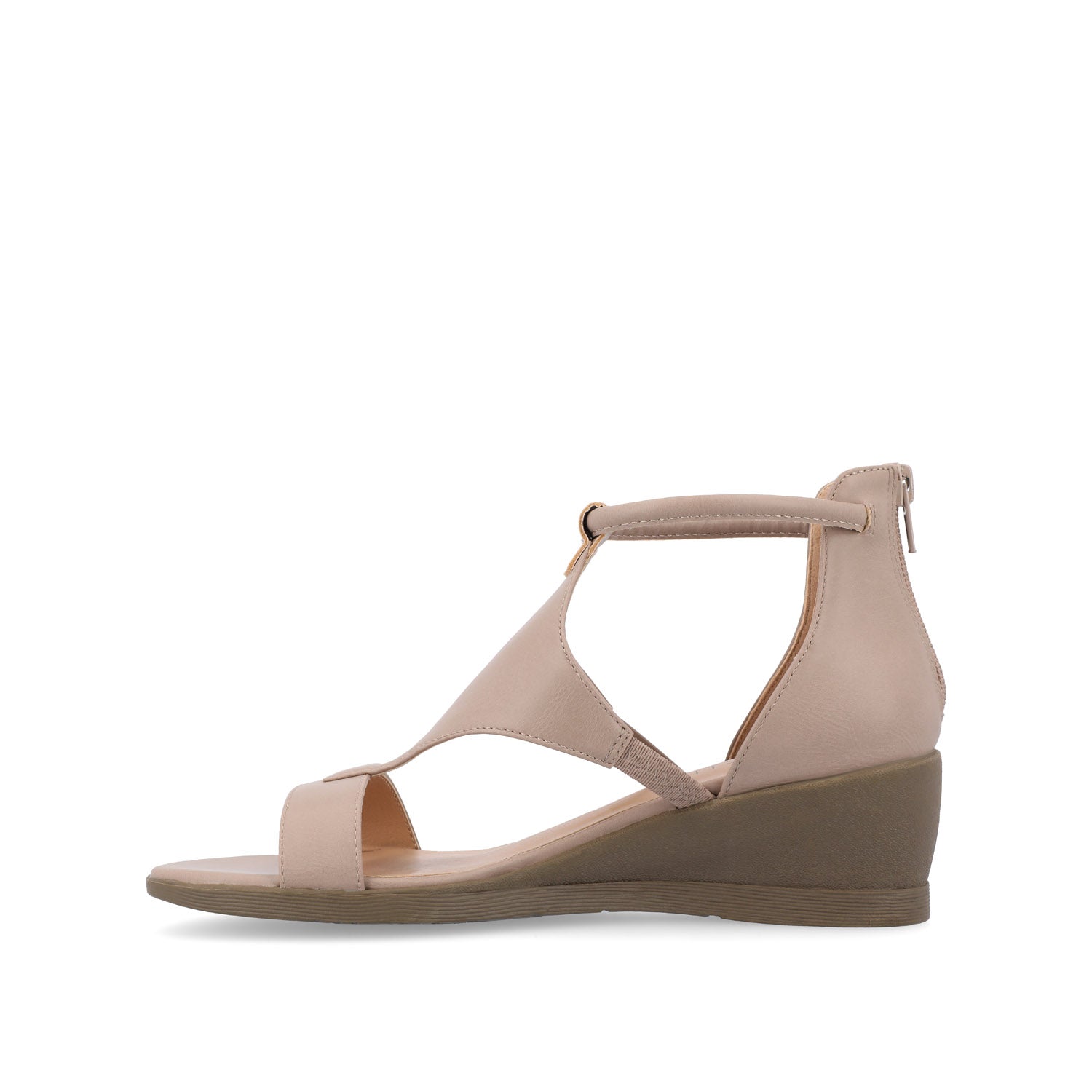 Journee Collection TRAYLE GLADIATOR SANDALS IN FAUX LEATHER Taupe PU