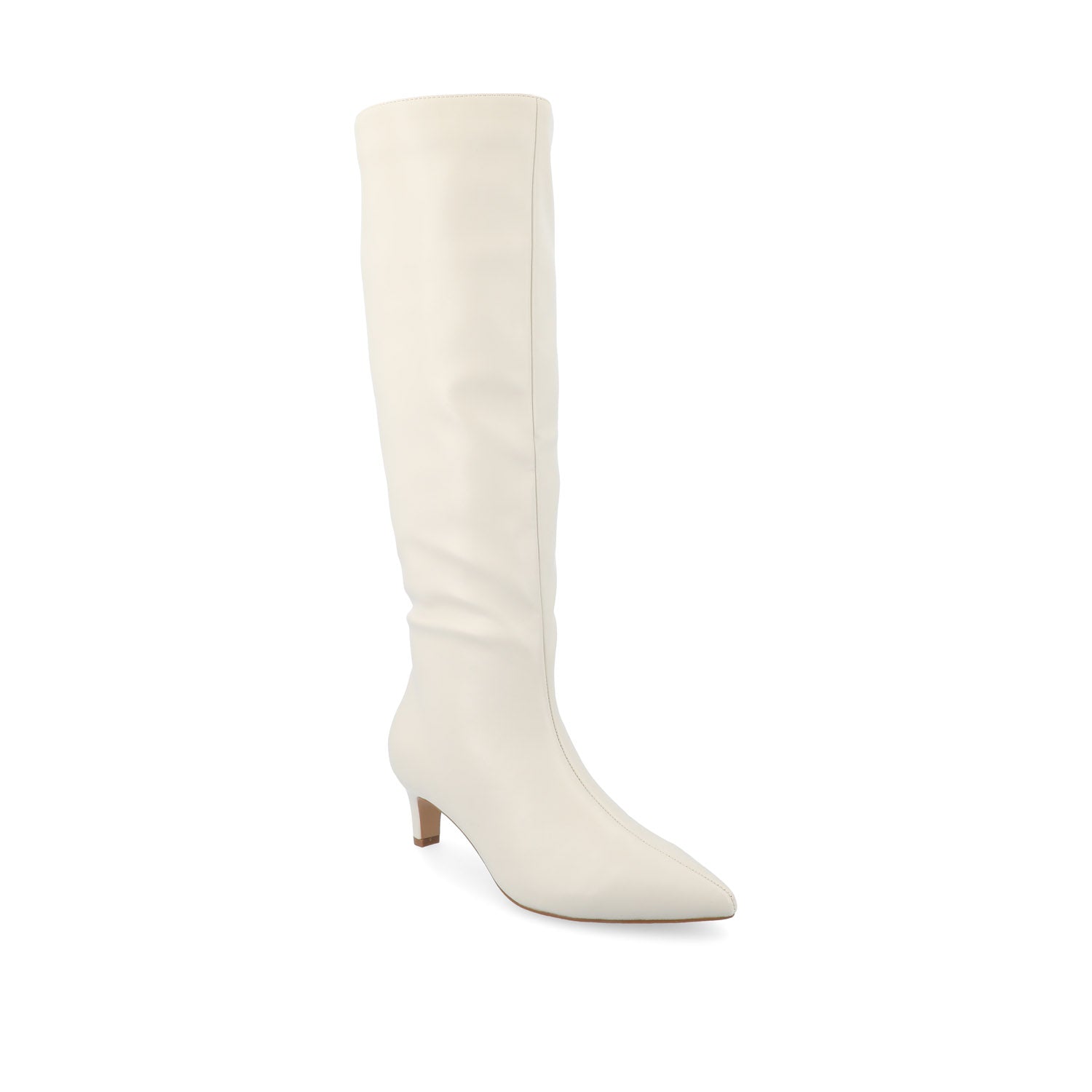 Journee Collection TULLIP KNEE HIGH BOOTS IN FAUX LEATHER Bone PU