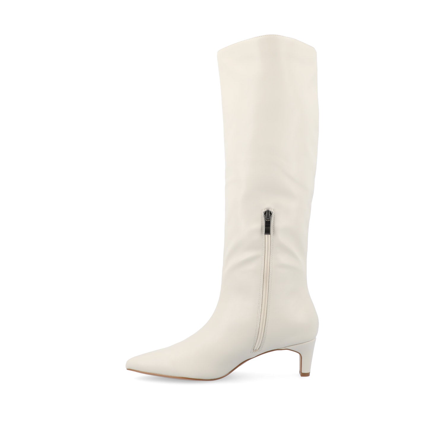 Journee Collection TULLIP KNEE HIGH BOOTS IN FAUX LEATHER Bone PU