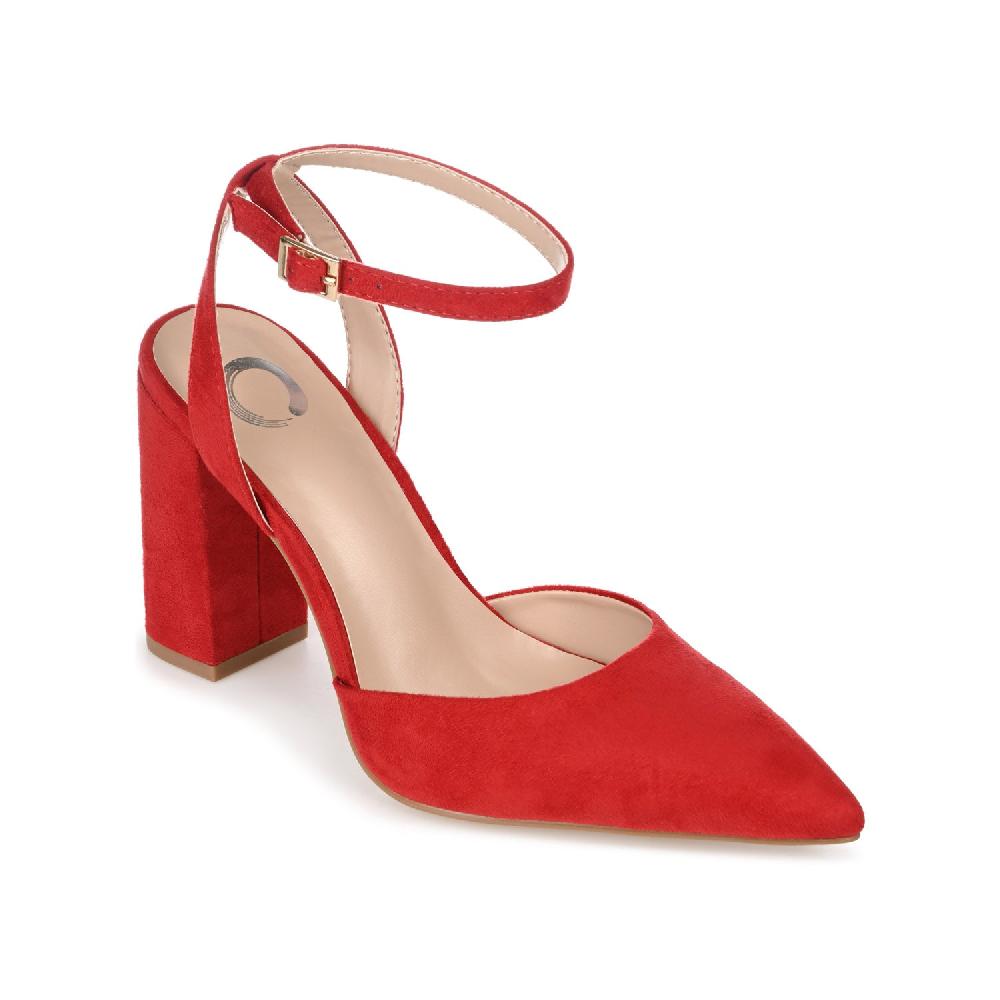 Journee Collection TYYRA BLOCK HEELS IN FAUX SUEDE Tan