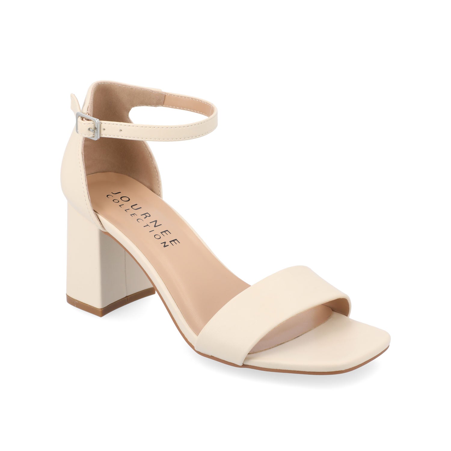 Journee Collection VALENNCIA WARM SHADE STRAPPY HEELS IN NARROW Cream