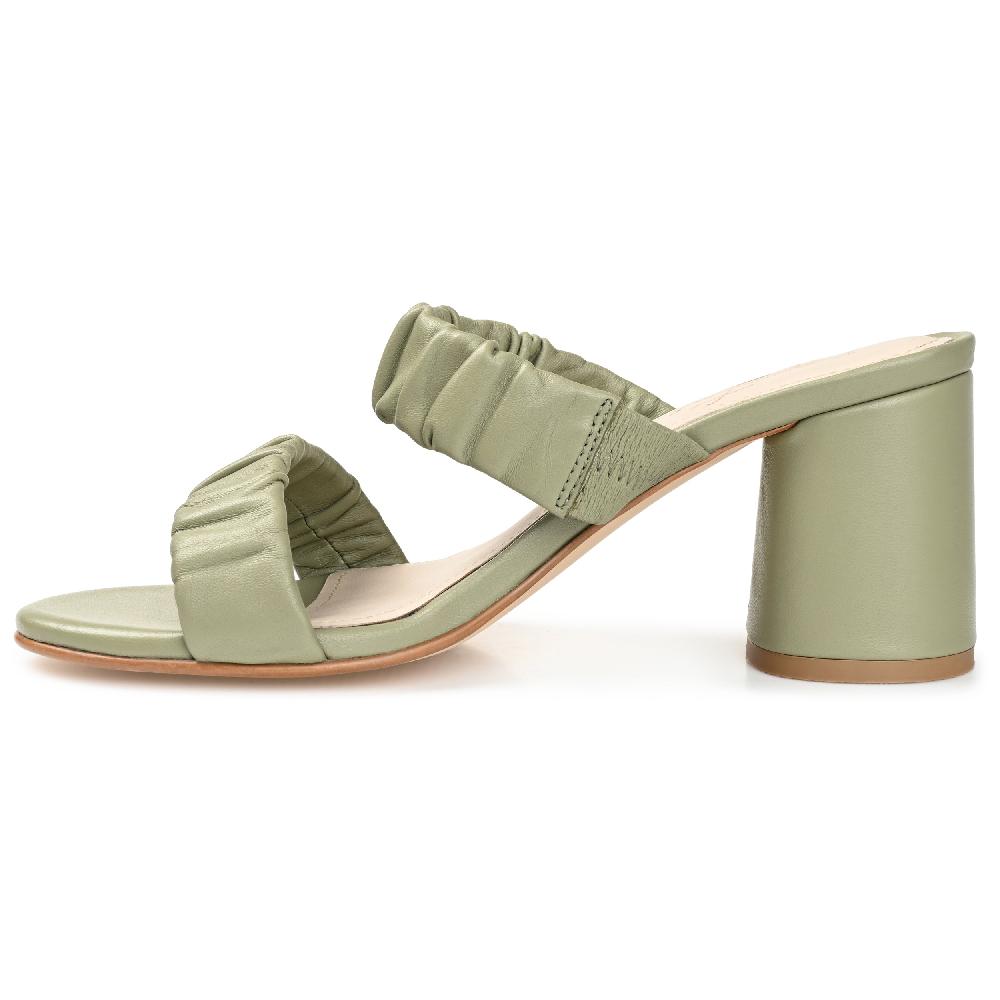 Journee Collection VIDDA STRAPPY BLOCK HEELS IN LEATHER Green