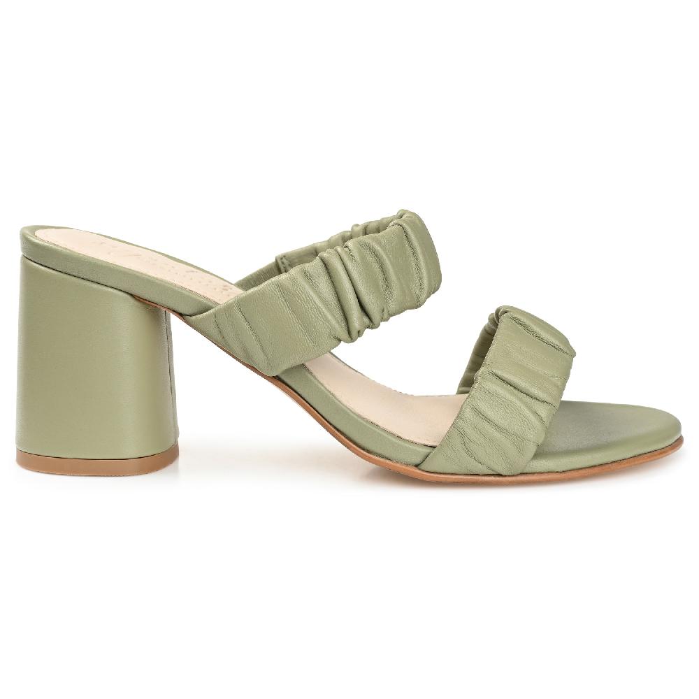 journee collection VIDDA STRAPPY BLOCK HEELS IN LEATHER Green