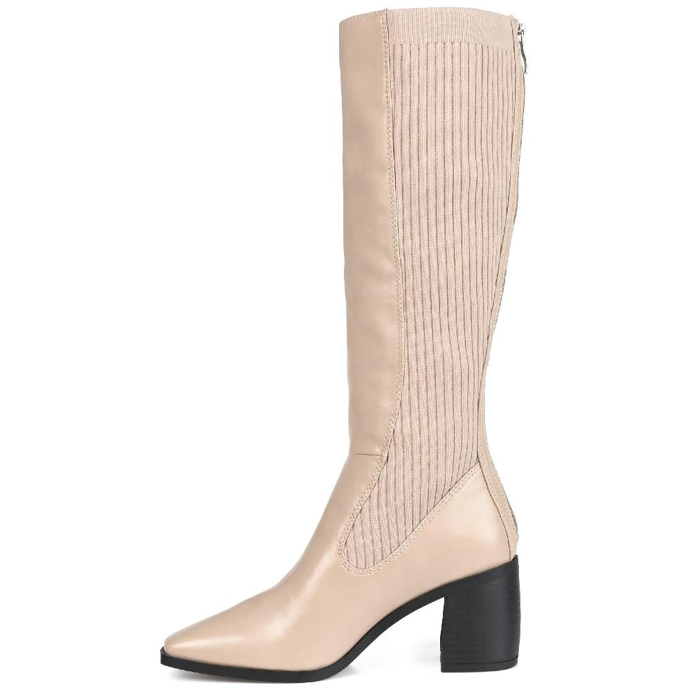 Journee Collection WINNY KNEE HIGH BOOTS IN WIDE CALF Taupe
