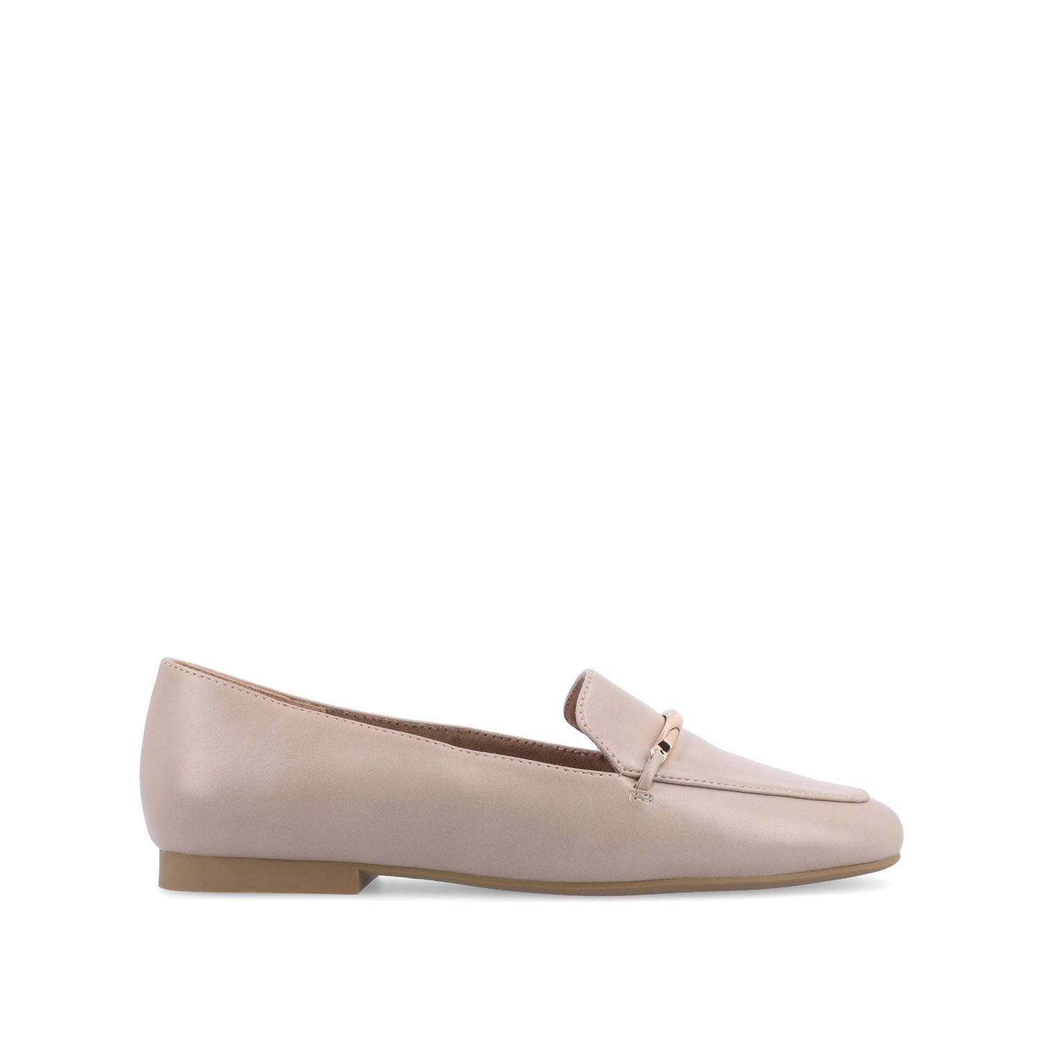 journee collection WRENN FAUX LEATHER LOAFER FLATS IN WIDE Taupe PU