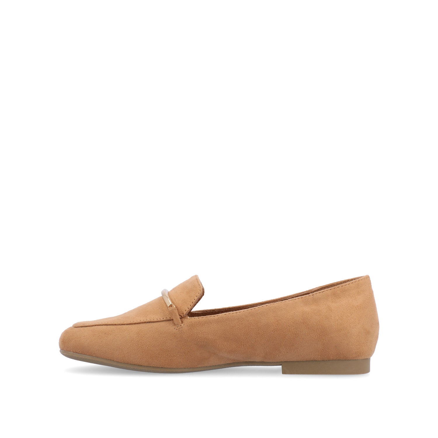 Journee Collection WRENN FAUX SUEDE FLATS IN WIDE Tan Faux Suede